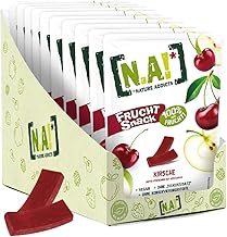 NA! - Fruchtsnack Kirsche/Apfel - gesunder Snack für unterwegs und zwischendurch - softe Fruchtstückchen zu 100% aus Früchten, ohne Zuckerzusatz, vegan - 10er-Pack (10x35g) Test 2025
