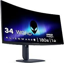 Alienware 34 Gaming Monitor - AW3425DWM, WQHD (3440x1440), 21:9 1500R Curved, 180Hz, VA, 1ms, AMD FreeSync Premium, VESA AdaptiveSync, 95% DCI-P3, HDR400, DisplayPort, 2 HDMI, 3 USB, 3 Jahre Garantie