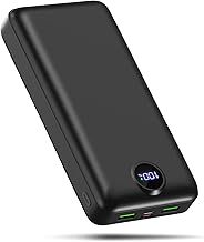 PowerBank 50000mAh große kapazität, 22,5W schnelles Aufladen externer Akku USB-C 3 Ausgänge und 2 Eingänge LED Display Power Bank kompatibel mit iPhone iPad Android usw Black Test 2025