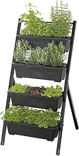 Maximex Vertikales Hochbeet 4 Etagen, Verstellbarer Neigungswinkel, 4 Pflanzkästen mit Drainagelöcher, 56,5 x 108 x 62 cm