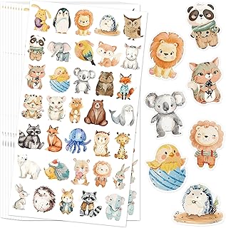 840 Sticker Tiere, Sticker Kinder mit 35 Tiermotive, 24 Blätter Cartoon Belohnungsaufkleber Kinder, Aufkleber Tiere für Laptop, Telefon, Skateboard, Wasserflasche, Koffer, Scrapbook, Fotoalben Test 2025