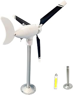 20W DIY-Windturbinen-Modell 1-20V Klein Windgenerator Windrad-Modell Mit LED-Licht, Dreiphasige Permanentmagnet-Synchrongeneratoren Für Forschung, Lehre, Dekoration, Aufladung,Weiß,20W Test 2025