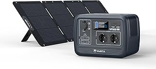 VARTA Mobile Powerstation VP500 mit VS200 200W Solar Panel Bundle, 537Wh LiFePO4 Solargenerator Set, 700W (1400W Spitze) mit tragbarem Solarmodul, Notstrom für Outdoor, Camping & Stromausfall