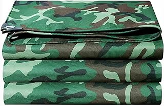 Strapazierfähige wasserdichte Tarnplane, 1,5 x 3 m, 450 g/m², 0,45 mm dick, mit Metallösen, für Zelt, Bodenplane, Outdoor-Abdeckung, Campingausrüstung Test 2025