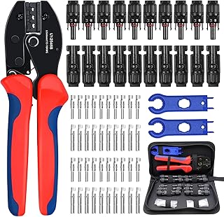 Herbst Solar Crimpzange Set für 2.5/4/6mm² PV Kabel, 20 Paar Kabelstecker, 10 Paar Männlich/Weiblich Stecker, 1 Crimpzange, 2 Solar Steckverbinder Schraubenschlüssel für Solaranlage Photovoltaik Test 2025