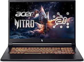 Acer Nitro V 17 AI (ANV17-41-R57S) Gaming Laptop, 17" WQHD IPS 165Hz Display, AMD Ryzen 7 260, 32 GB RAM, 1 TB SSD, NVIDIA GeForce RTX 5070, Windows 11, QWERTZ Tastatur, Black Test 2025