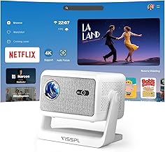 Smart Mini Beamer【Netflix Offiziell ＆ Autofokus / 6D Trapezkorrektur 】 27000L WiFi6 Bluetooth Beamer Klein Full HD 1080P, VISSPL Unterstützt 4K Video Projector,Handy Projektor für Heimkino/Outdoor Test 2025