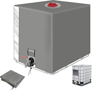 IBC Tank Abdeckung, Wassertank 1000l zubehör, Regenwassertank, Schutzplane/Regenwasser Folien Staubdicht Cover, Ausgestattet mit transparentem Anzeigefenster, Ibc container abdeckung 120 x100 x116 cm