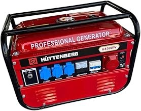 Professional Generator H8500W, 6,5 PS Benzinmotor, 220V Stromerzeuger mit Voltmeter und Schutzschalter, Notstromerzeuger Generator Stromgenerator Aggregat, Rot