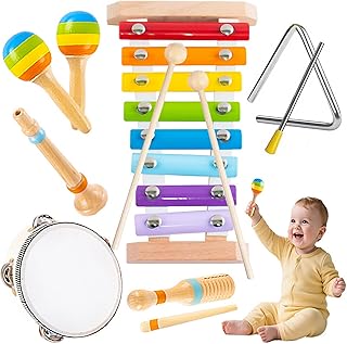 Spielzeug ab 1 Jahr,Montessori Spielzeug ab 1 2 3 4 5 Jahr Musikinstrumente für Baby Spielzeug Geschenk Musik Kinderspielzeug ab 1-5 Jahre MäDchen Junge Holzspielzeug Musik Set Geburtstag für Kinder