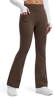 Damen Thermo Flared Leggings Thermohose Wanderhose Wasserabweisend Winter Sporthose Schlaghose Yogahose Bootcut Hose mit Taschen Test 2025
