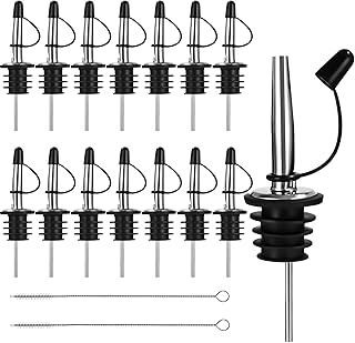 14 Stück Edelstahl Flaschenausgießer, Flaschen Ausgießer, Konische Ausgießer Spirituosen, Dosierer für Flaschen mit Staubkappen, öl ausgießer für Spirituosen, Wein Schnaps,Essig, Likör Test 2025