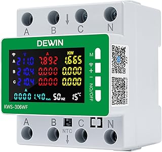 Stromzähler 3 Phasen, 9 in 1 Wlan Tuya Smart Meter Digitaler Stromzähler Hutschiene Drehstromzähler AC 85-290V 0-80A Wechselstromzähler KWh Zähler Amperemeter Test 2025