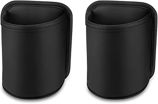 Koongloong Auto‑Getränkehalter 2 Stück Clip-on Getränkehalter Auto Becherhalter Flaschenhalter Getränke Halter für Türtasche Rücksitz-Tasche Schwarz PU-Leder Test 2025