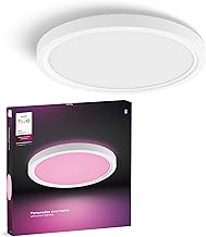 Philips Hue Devote Smart LED-Panel-Licht, weißes und farbiges Ambiente, rund 30 cm, 16,6 W, 2000 Lumen, weißer Rahmen für Innenbeleuchtung, Decke, Wohnzimmer, Küche, Flur Test 2025