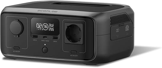 ECOFLOW Tragbare Powerstation RIVER 3, 245 Wh LFP Batterie, bis zu 600 W Leistung, 2× Laufzeit mit GaN, <20 ms USV, 30% kompakterer Solargenerator für den Außenbereich, Camping, Vans (Generalüberholt)