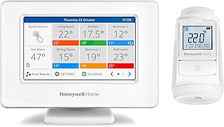 Honeywell Home Evohome Apartment Plus Lösung, Smart Wi-Fi Zentrales Bediengerät Wi-Fi mit Touchscreen-Farbdisplay und Heizkörperthermostat (1) - Raum für Raum, kontrollierter Komfort, einfach Test 2025