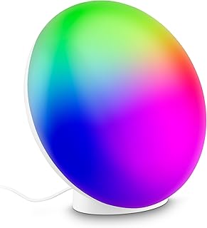 BRILONER - LED Tischlampe mit Fernbedienung, dimmbar, RGBIC, CCT, Musiksensor, Nachttischlampe, Lampe, Schreibtischlampe, Tischleuchte, Gaming Deko, Party Deko, 17,5x10,6x16,4 cm, Weiß