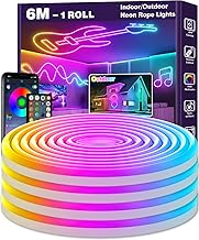 LETIANPAI 6m Neon LED Strip, Flexible LED Strips, Control with App/Remote, Multiple Modes, Waterproof, Music Sync Gaming Strip Lights for Bedroom Indoor, IP65 Outdoor RGB Neon Lights Test 2025