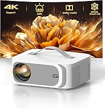 Beamer für Netflix Offiziell Dolby Audio 1600ANSI Lisowod HDR10+ 4D/4P Keystone mit E-Fokus & CEC Beamer 4K Heimkino Bluetooth 5.3 WiFi 6 Mini Projektor Für Sport, Filmabende gesellige Familienfeiern