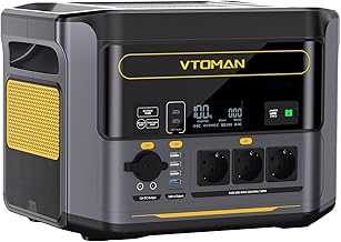 VTOMAN Tragbare Powerstation 1000W (2000W Spitze), 828Wh LiFePO4 Solargenerator, 0-80% in 1 Stunde Schnellladung, Erweiterbar bis 2376Wh, 100W USB-C Ausgang Für Notfall, Camping, Reise, Wohnmobil Test 2025
