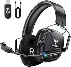 WESEARY WG4 Gaming Headset Wireless, 2,4G Wireless Gaming Headset mit Mikrofon für PS5, PS4, PC, Switch, Mac, Faltbarer Surround Sound Bluetooth Kopfhörer, Über 45 Stunden Akkulaufzeit Test 2025