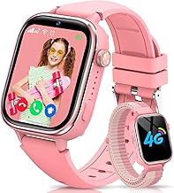 RUXINGX 4G Smartwatch Kinder, IP68 Wasserdicht Smartwatch mit GPS, SOS, Telefon, HD Videoanruf, Voice Chat, Schulmodus, Schrittzähler, Wecker, Schlafen, Kinderuhr für Mädchen und Jungen, Rosa Test 2025