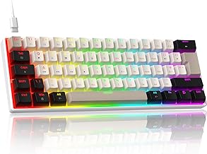 ZIYOU LANG MK21 Mechanische Gaming-Tastatur, 60% Kompakt UK-Layout, 61-Tasten Mini Kabeltastatur mit Hot-Swap, RGB-Beleuchtung, Anti-Ghosting, Roter Switch, für PC, MAC, Gamer, Büro - Stern Weiß Test 2025