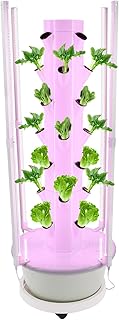 Hydroponik-Wachstumsturm – 28-Pflanzen Vertikaler Indoor-Garten, 30L Wassertank, 8 LED-Lampen & 24h-Timer, ABS Standgerät für Kräuter/Gemüse/Salat (Hellgrün Tank) Test 2025