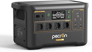 pecron F3000LFP Tragbare Powerstation 3072Wh mit 3600W AC-Steckdosen, Solargenerator & LiFePO4-Batterie - Schnellladefunktion für Haushalt Camping Notstromversorgung