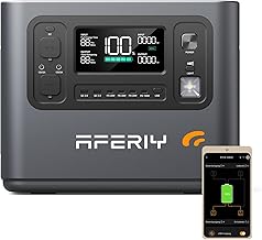 AGERIY 1008Wh Tragbare Powerstation mit APP, 1200W LiFePO4 Solargenerator, 12-Ausgang, Einschließlich 2 AC Steckdose 1 Std. Schnellladung, LFP Powerstation für Outdoor Camping, Wohnmobil, Notfall